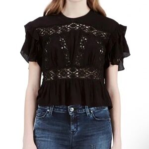 IRO Black Lucey Top Size 34 EU $380